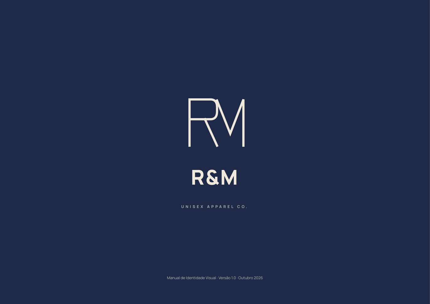 Capa do Manual de Identidade Visual da R&M Unisex Apparel Co.
